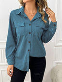 Claudine – Women’s corduroy button up shirt jacket
