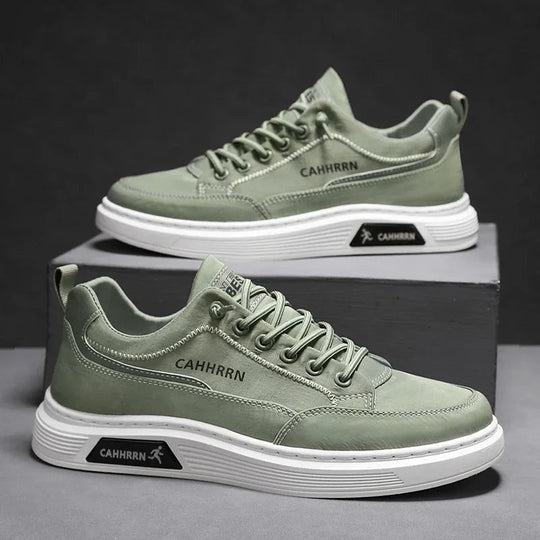 Elliot Men’s Casual Sneakers – Low Top Green Trainers