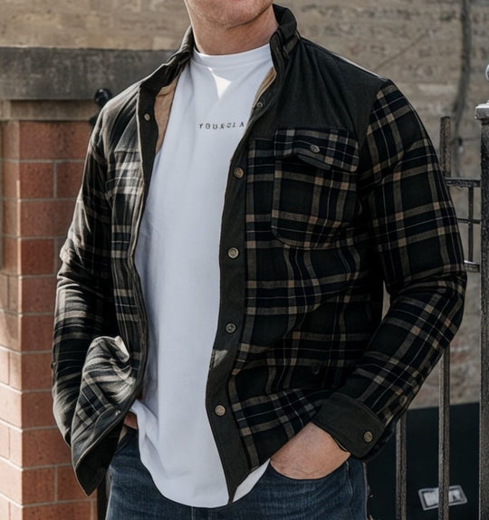 Trevor Men’s Jacket – Checked Fleece-Lined Shacket