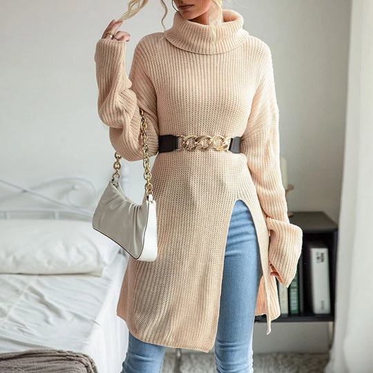 Adrienne – Women’s knitted turtleneck sweater tunic