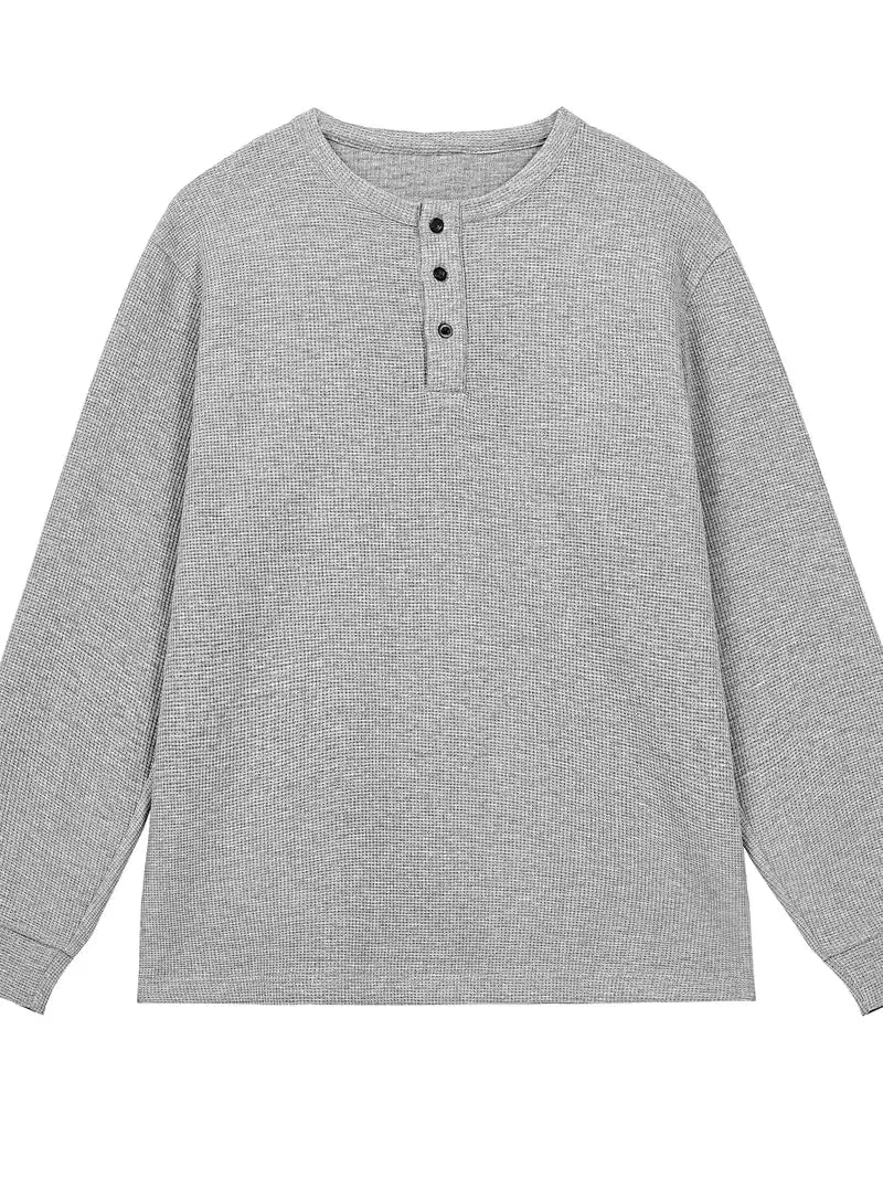 Barclay & Bloom | Men’s Henley Long Sleeve Shirt – Casual Cotton Knit Top