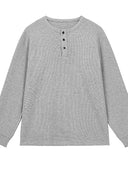 Barclay & Bloom | Men’s Henley Long Sleeve Shirt – Casual Cotton Knit Top