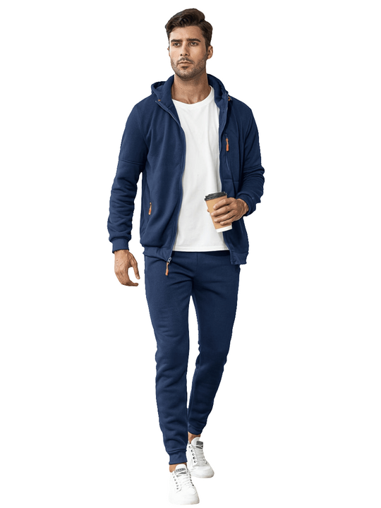 Men’s Tracksuit – Hooded Zip Jacket and Jogger Pants Set
