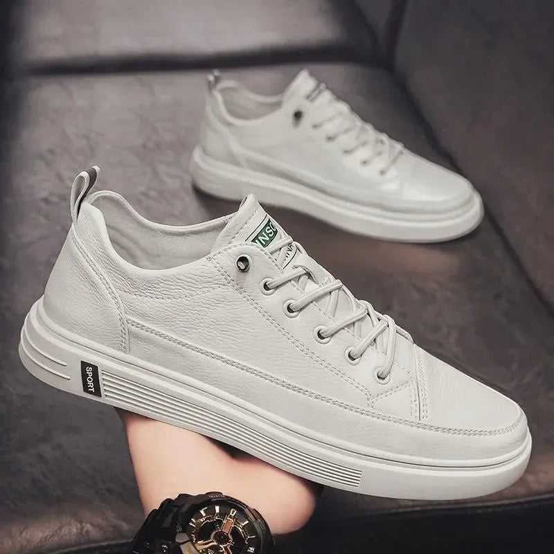 Men’s Casual Sneakers – Low Top White Trainers