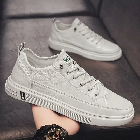Men’s Casual Sneakers – Low Top White Trainers
