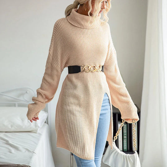 Adrienne – Women’s knitted turtleneck sweater tunic