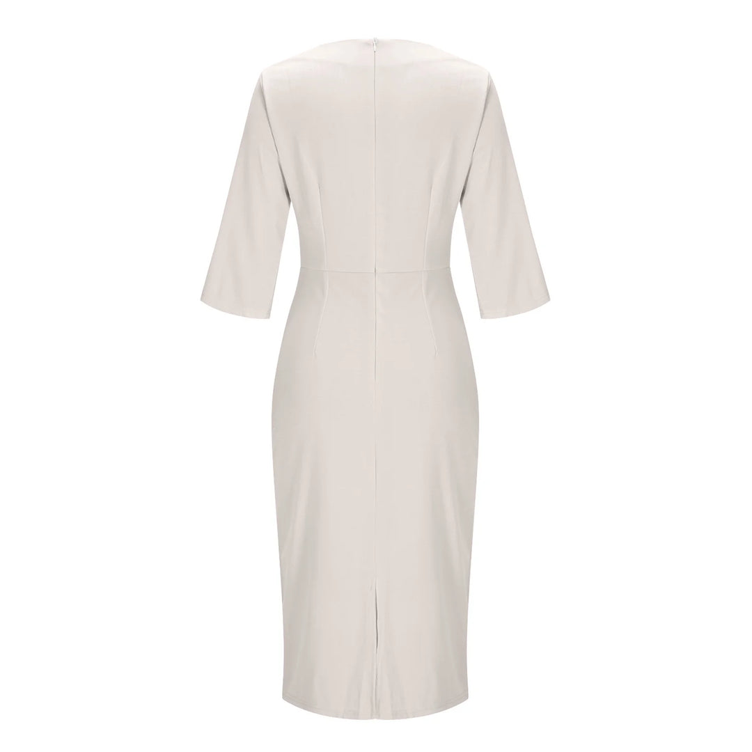 Barclay & Bloom | Women’s Midi Pencil Dress – Office Dress with Pearl Detail