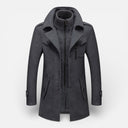 Barclay & Bloom | Men’s Wool Winter Coat – Long Peacoat Style with Zipper Inner Layer