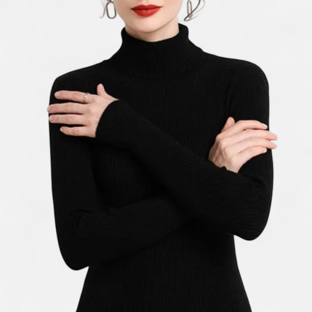 Barclay & Bloom | Women’s Ribbed Turtleneck – Long Sleeve Slim Fit Top