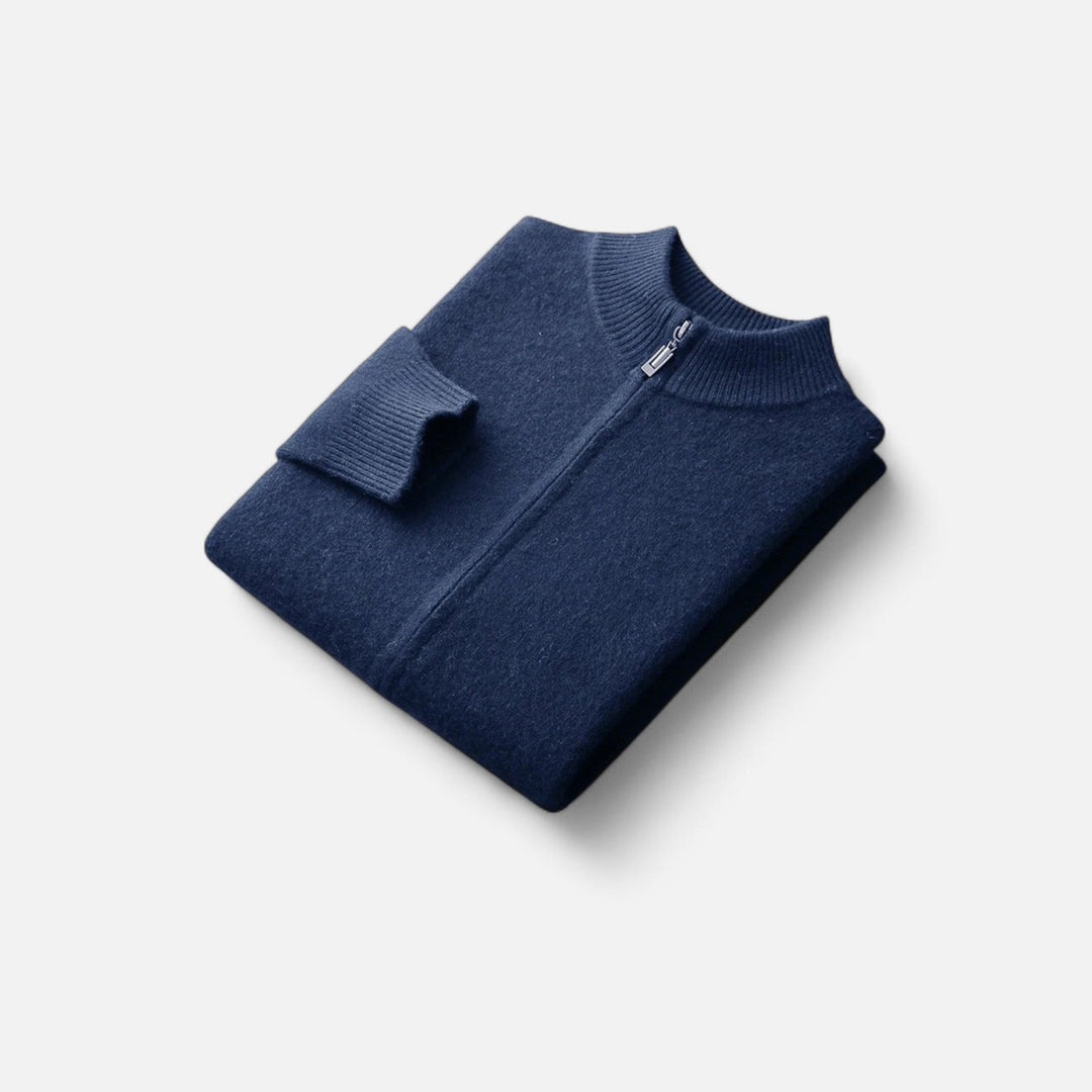 Barclay & Bloom | Men’s Zip Cardigan – Lightweight Wool Blend Knit Jacket