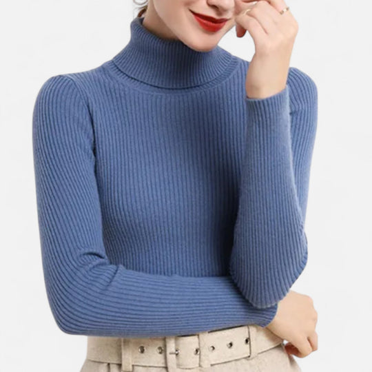 Barclay & Bloom | Women’s Ribbed Turtleneck – Long Sleeve Slim Fit Top