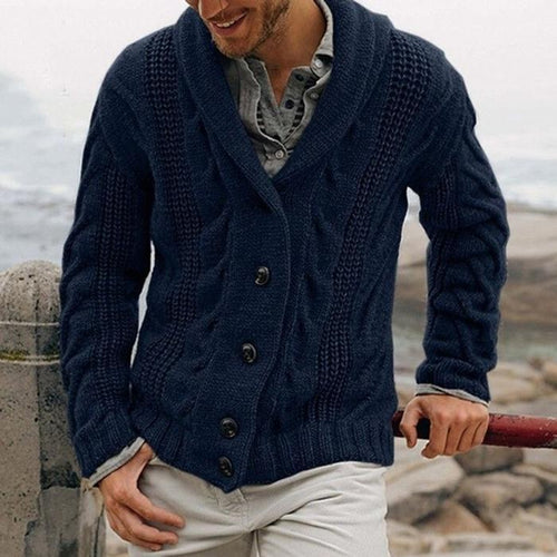 Men’s Cardigan – Shawl Collar Knit Button Sweater