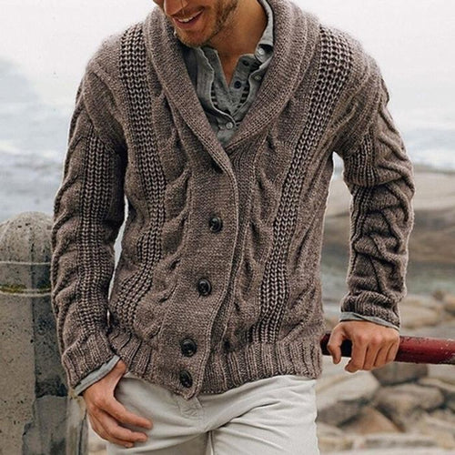 Men’s Cardigan – Shawl Collar Knit Button Sweater