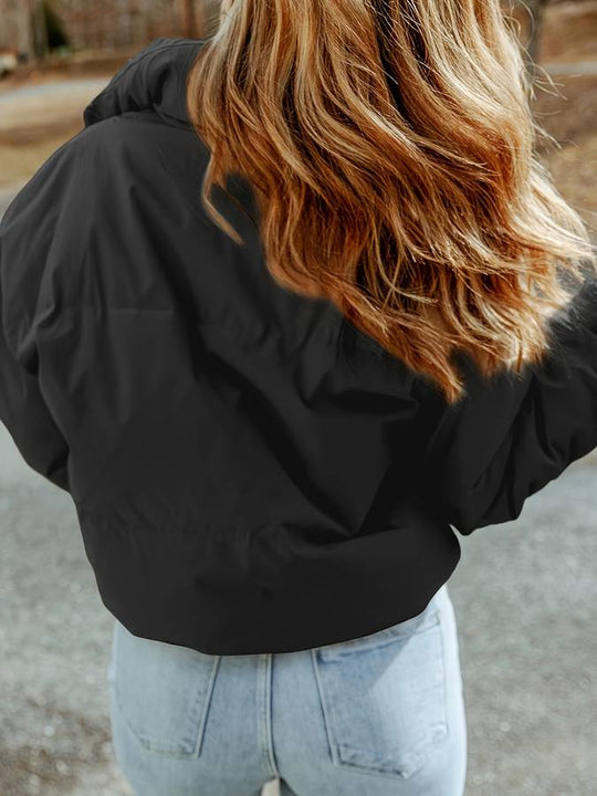 Lina Women’s Puffer Jacket – Short Zip Front Winter Coat
