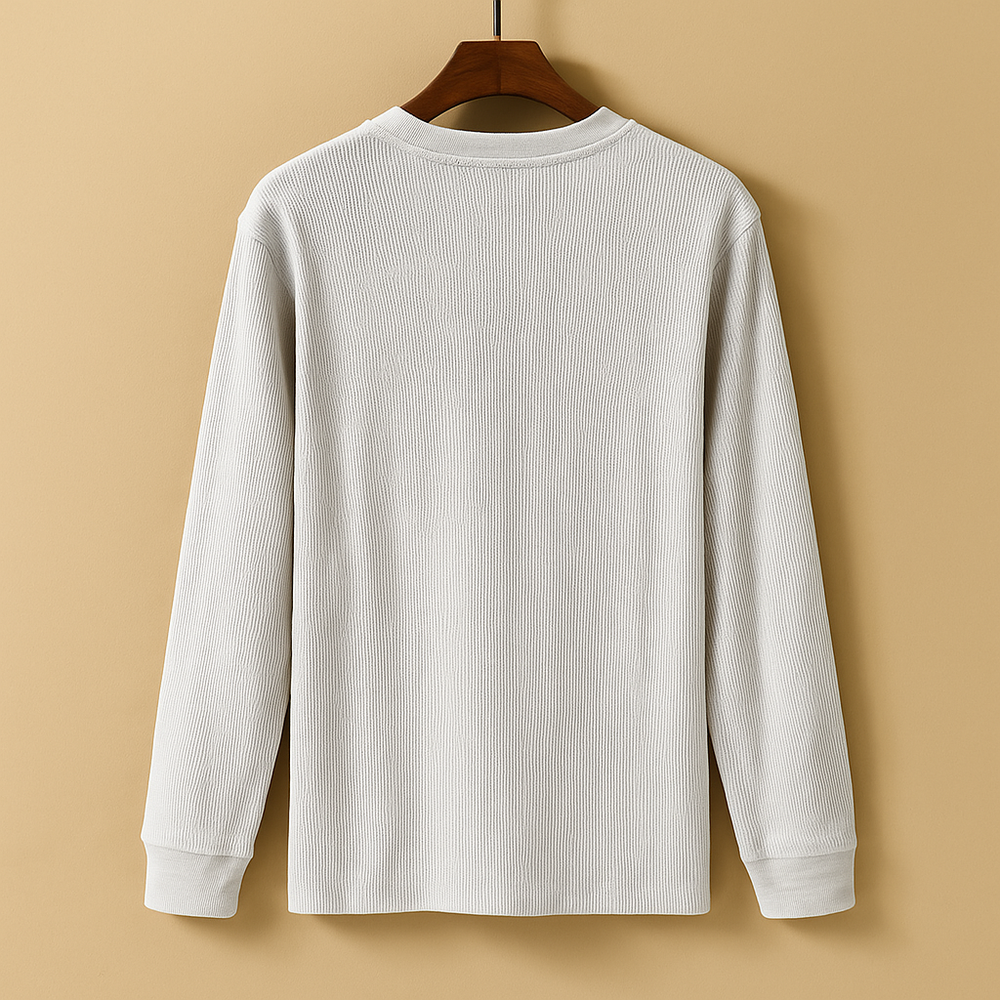 Calvin Men’s Henley Shirt – Long Sleeve Cotton Casual Top