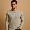 Calvin Men’s Henley Shirt – Long Sleeve Cotton Casual Top