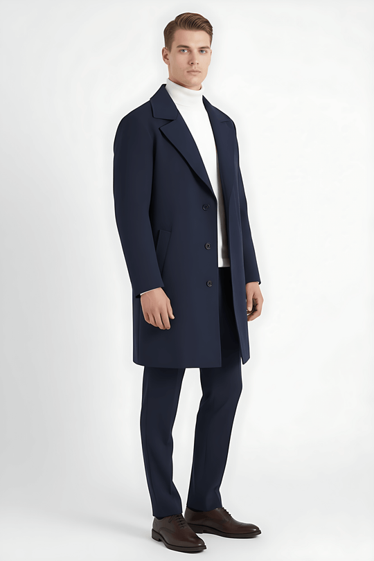 Barclay & Bloom | Herren Wollmantel – Klassischer langer Wintermantel
