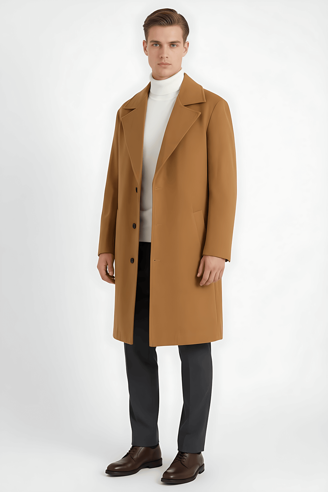 Barclay & Bloom | Herren Wollmantel – Klassischer langer Wintermantel