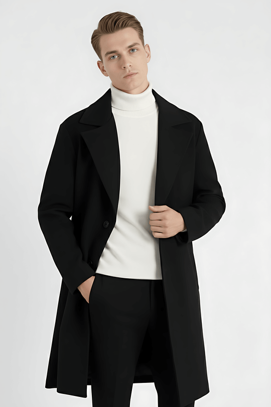 Barclay & Bloom | Herren Wollmantel – Klassischer langer Wintermantel