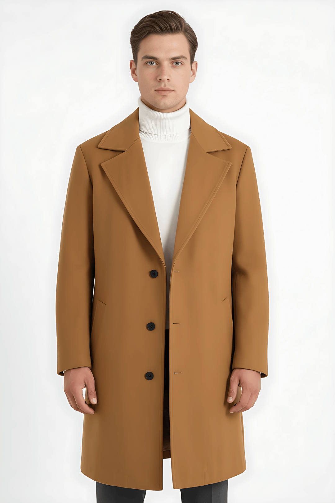 Barclay & Bloom | Herren Wollmantel – Klassischer langer Wintermantel