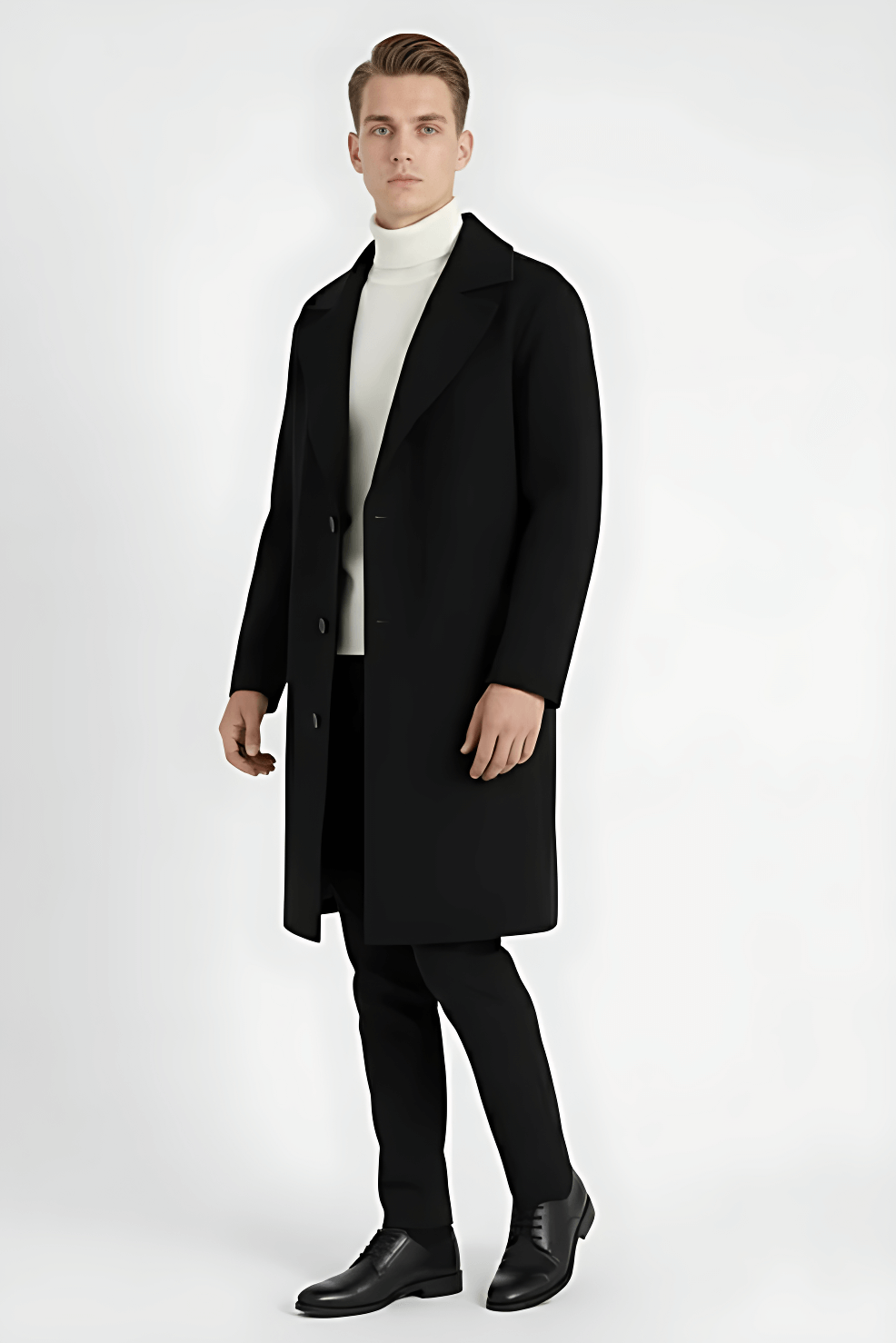 Barclay & Bloom | Herren Wollmantel – Klassischer langer Wintermantel