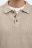 Barclay & Bloom | Men’s Knitted Polo Sweater – Ribbed Wool Blend Long Sleeve