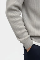 Barclay & Bloom | Men’s Knitted Polo Sweater – Ribbed Wool Blend Long Sleeve