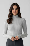 Barclay & Bloom | Women’s Ribbed Roll-Neck Slim Fit Jumper