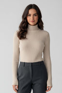 Barclay & Bloom | Women’s Ribbed Roll-Neck Slim Fit Jumper