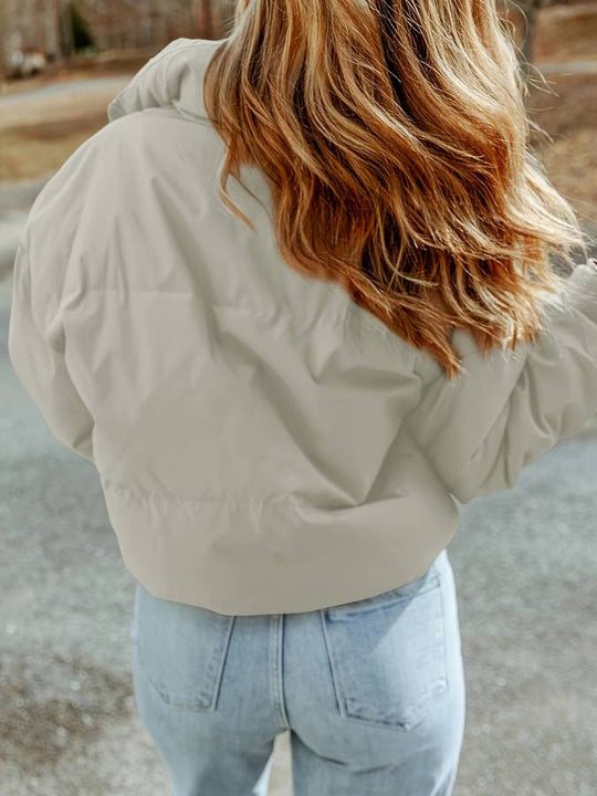 Lina Women’s Puffer Jacket – Short Zip Front Winter Coat
