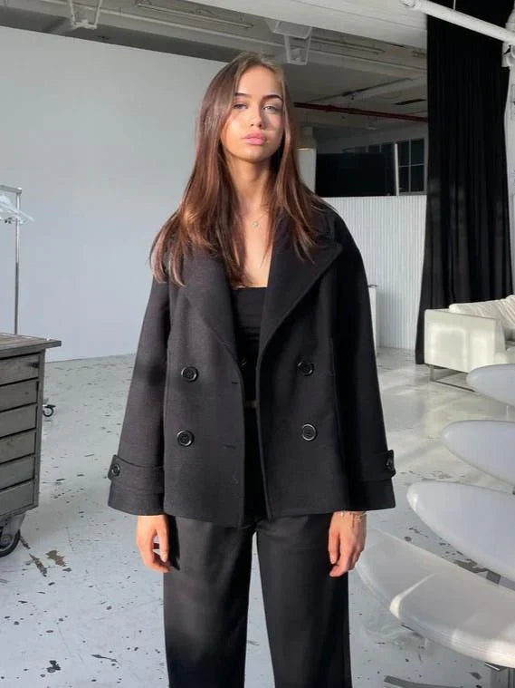 Camille – Women’s double-breasted wool blend coat