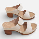 Women’s Leather Chunky Heel Sandals – Comfort Open Toe Summer Slides