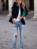 Odessa | Velvet Blazer with Button Detail