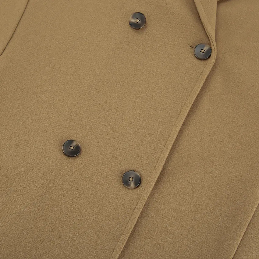Mara Women’s Wool Coat – Short Double Breasted Jacket