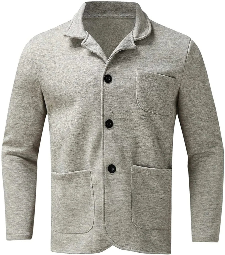 Davies Men’s Wool Blend Jacket – Casual Light Button Front