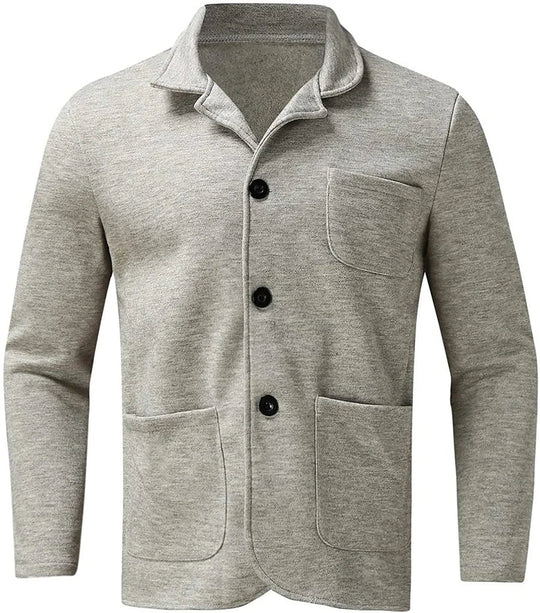 Davies Men’s Wool Blend Jacket – Casual Light Button Front