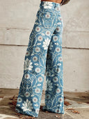 Flowy - Lässige Hose mit weitem Bein und Vintage-Print