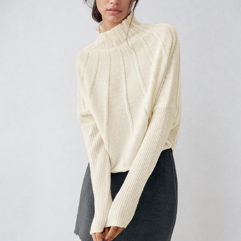 Selene – Women’s high turtle neck knit sweater
