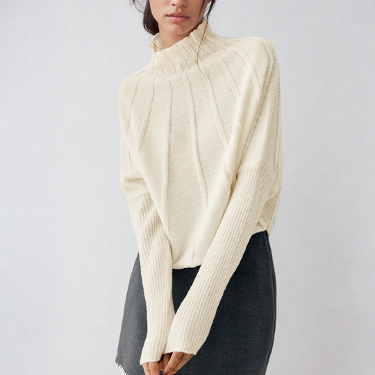 Selene – Women’s high turtle neck knit sweater