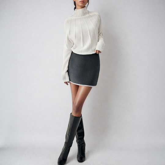 Selene – Women’s high turtle neck knit sweater