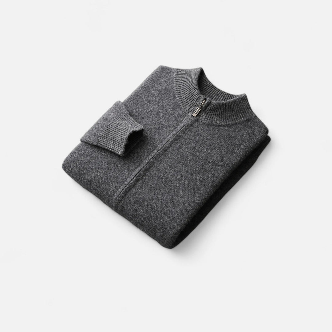 Barclay & Bloom | Men’s Zip Cardigan – Lightweight Wool Blend Knit Jacket