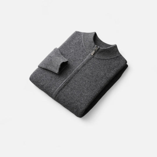 Barclay & Bloom | Men’s Zip Cardigan – Lightweight Wool Blend Knit Jacket