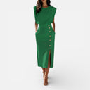 Women’s Premium Sheath Midi Dress Comfort Summer Office