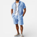 Men’s Cotton Linen Blend Two Piece Set Breathable Casual Summer Outfit