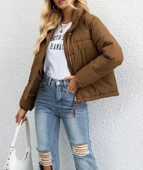 Raya Women’s Puffer Jacket – Short Hooded Winter Coat