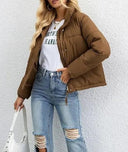 Raya Damen Steppjacke – Kurzer Kapuzen-Wintermantel