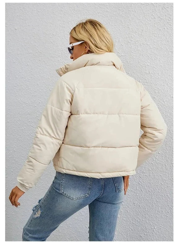 Raya Women’s Puffer Jacket – Short Hooded Winter Coat
