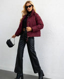 Raya Damen Steppjacke – Kurzer Kapuzen-Wintermantel