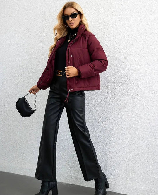 Raya Women’s Puffer Jacket – Short Hooded Winter Coat