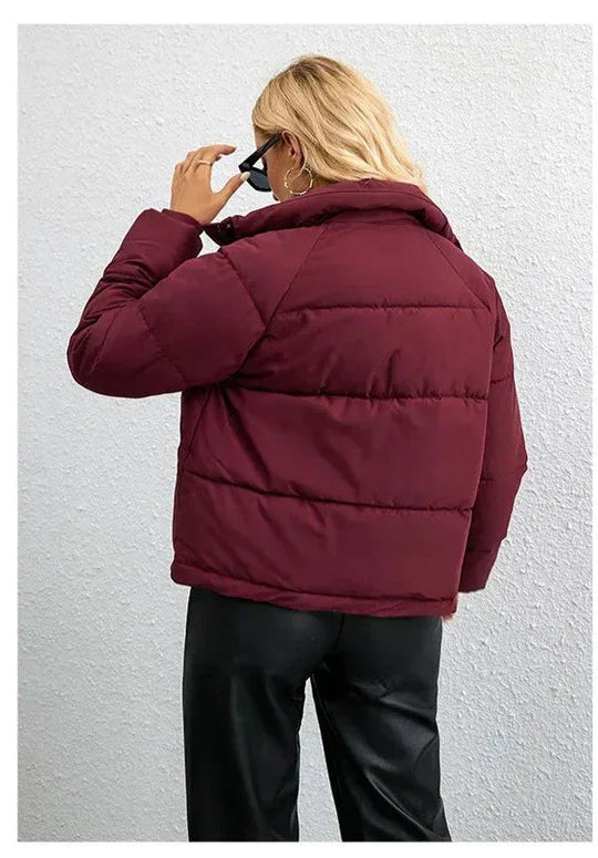 Raya Women’s Puffer Jacket – Short Hooded Winter Coat